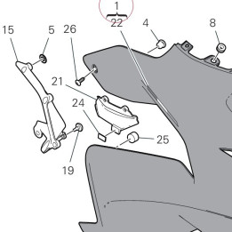 Right upper half-fairing 4801C491AA