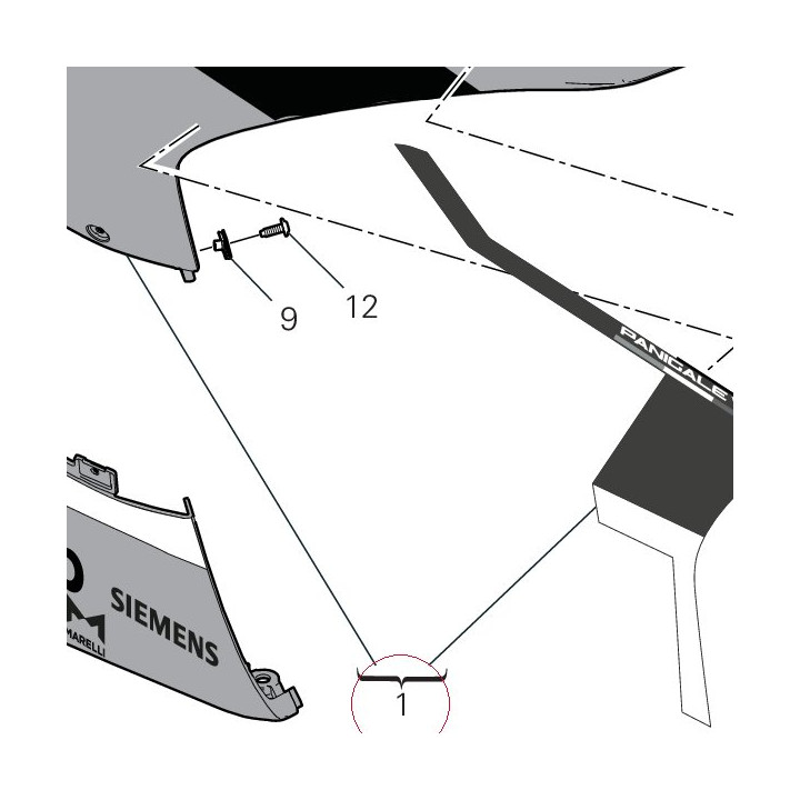 Right upper half-fairing 4801C491AG