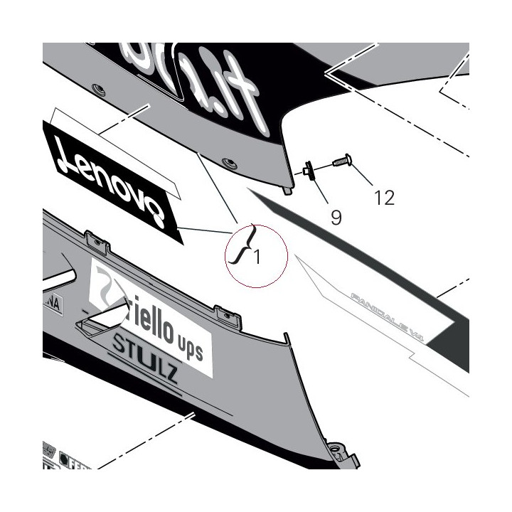 Right upper half-fairing 4801C491AH