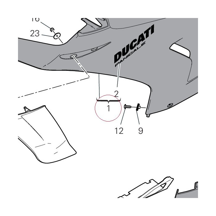 Left upper half-fairing 4801C501AA