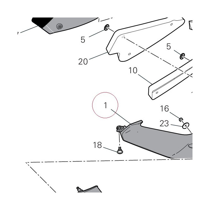 Left upper half-fairing 4801C502AH