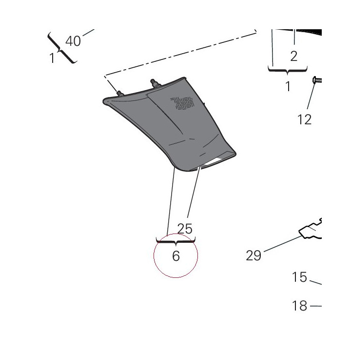 Left upper wing SP2 - carbon fibre 4801C922AB
