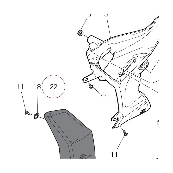 Left cover 4801D961AA