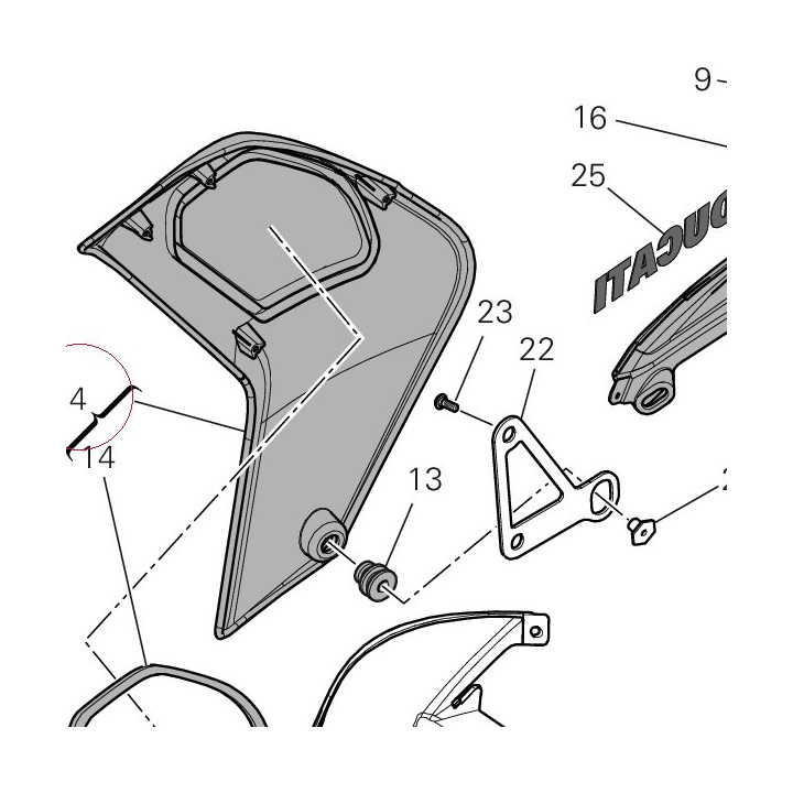 Cover, radiator, right 48022903AA