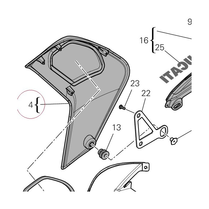 Cover, radiator, right 48022903AW