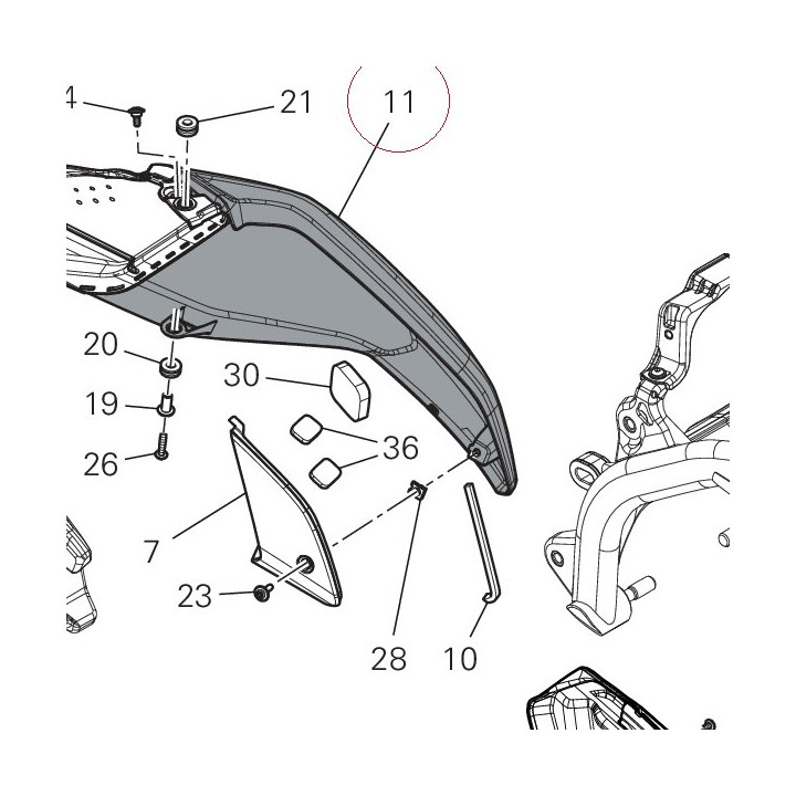Tank cover left V21D 4802D331BA