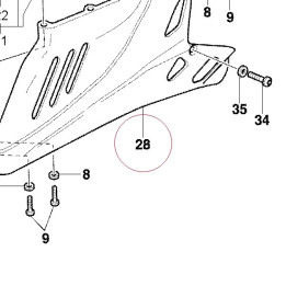 Left lower half-fairing unpainted 48030841A