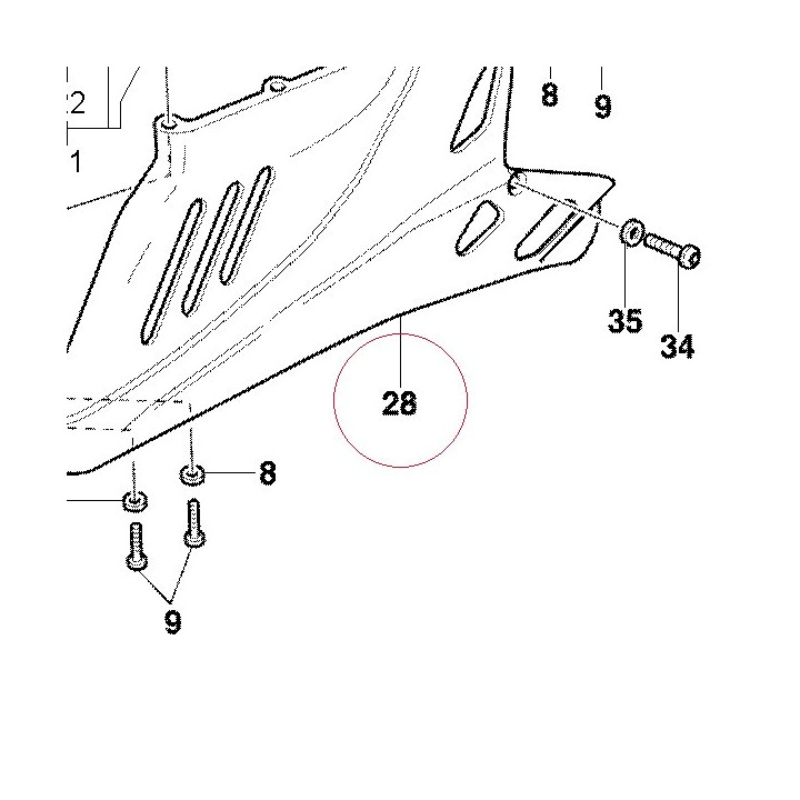 Left lower half-fairing unpainted 48030841A