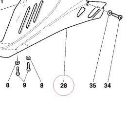Left lower fairing unpainted 48030841B