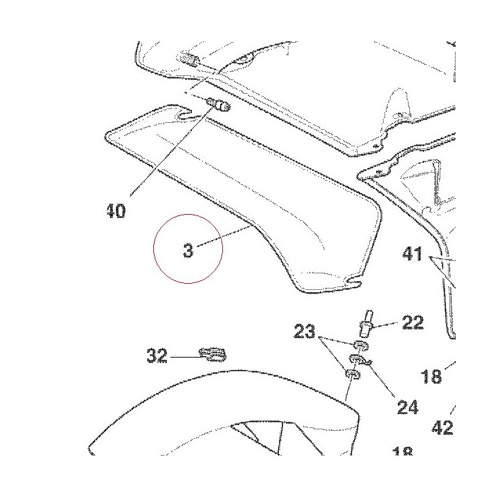 Air deflector, right unpainted 48031501A