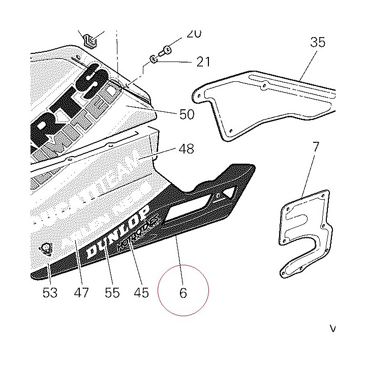 Left lower fairing unpainted 48031551C