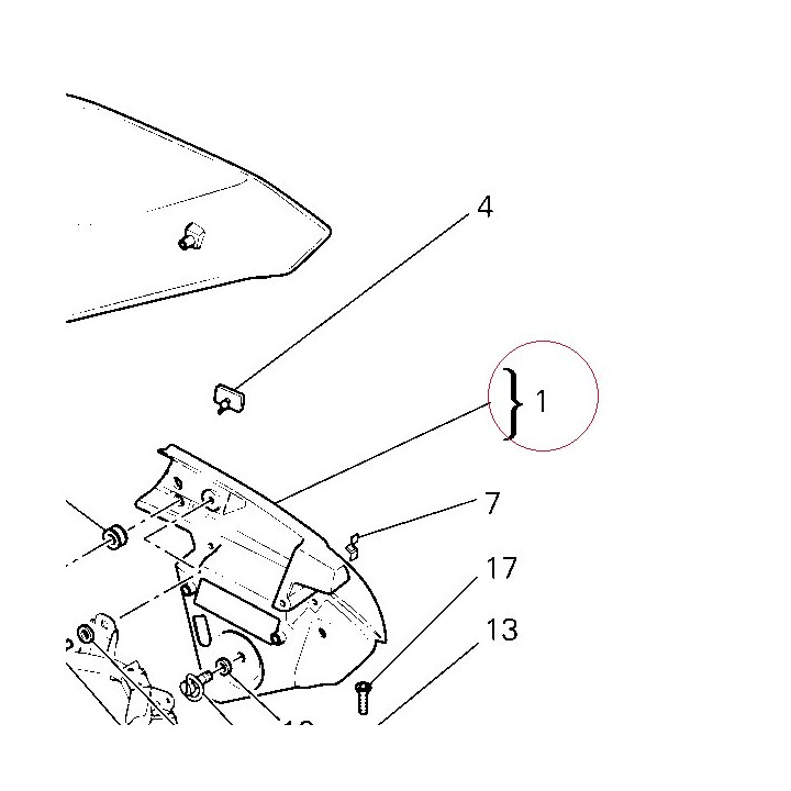 Left upper half-fairing 48031711A