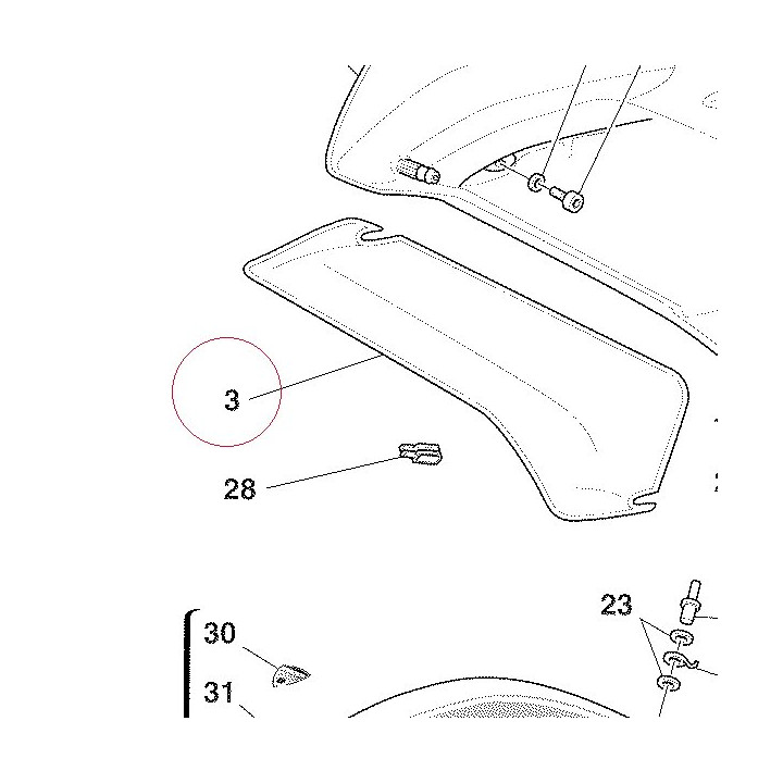 Air deflector, right unpainted 48031772A