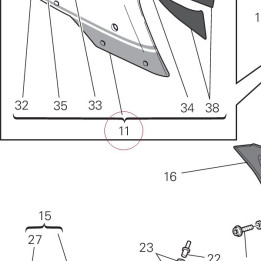 Right upper half-fairing 48032293A