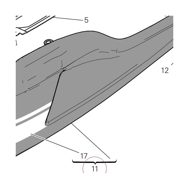Lower fairing, left 480P3161AA