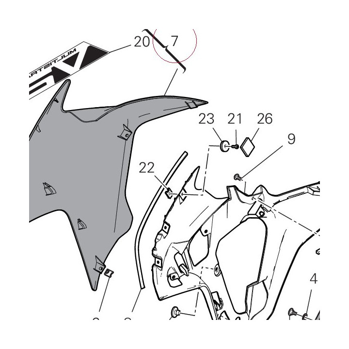 Cover, radiator, right 480P9321AI