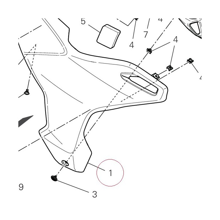 Fairing, right 480PK092AA
