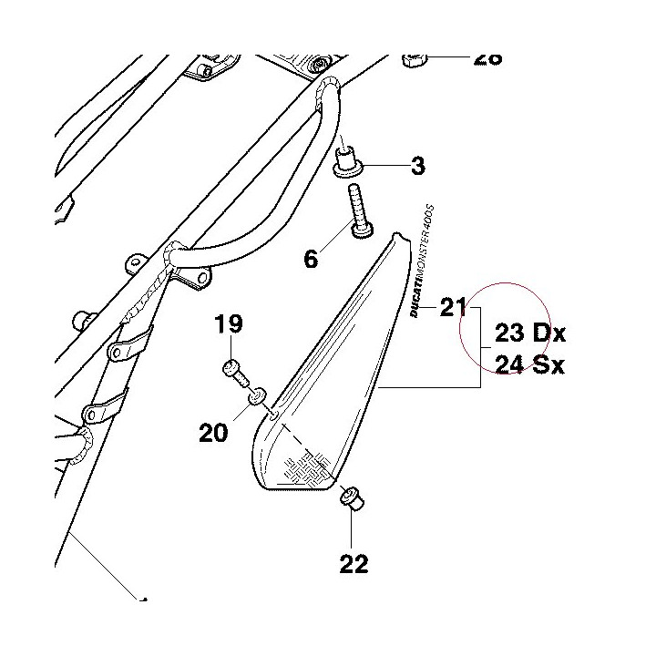 Cover, frame right 48211091A