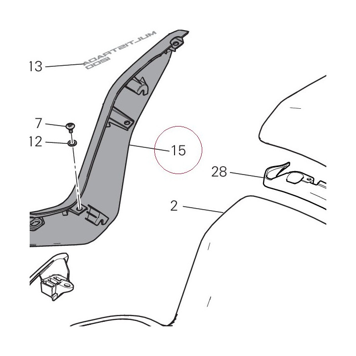 Cover frame right red 48211222AC