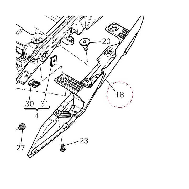Tail guard bottom left 48211612A