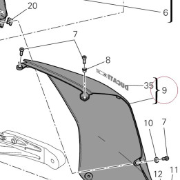 Cover frame left red 48211661AA