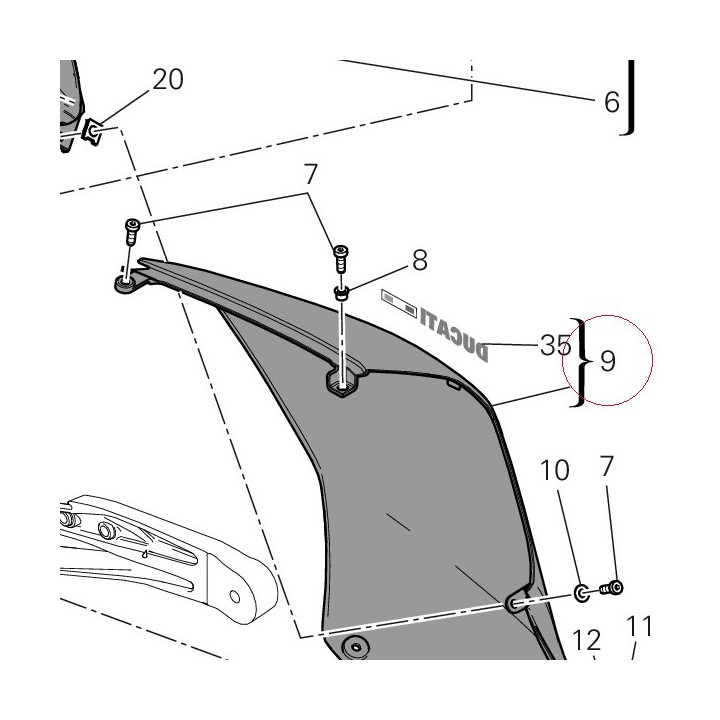 Cover frame left white 48211661AW