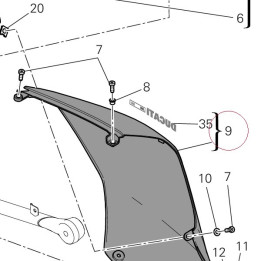 Cover frame left red 48211901AA