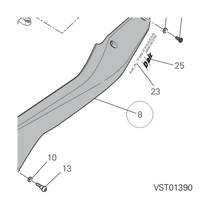 Cover frame left red 48211921AA