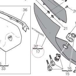 Cover frame right red 48212031AA