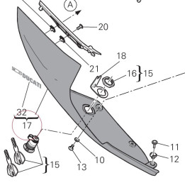 Cover frame right red 48212161AA