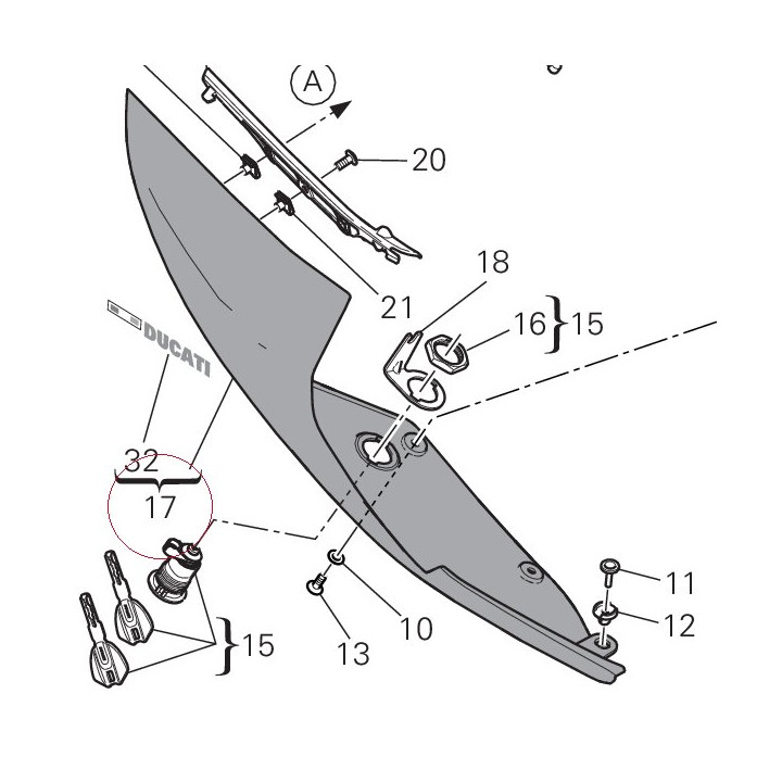 Cover frame right red 48212161AA