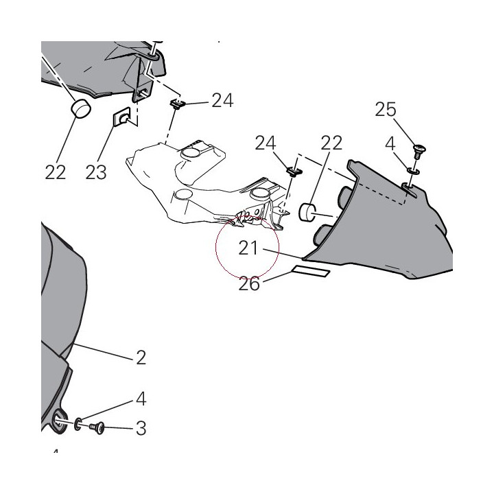 Cover frame left white 48212282AW