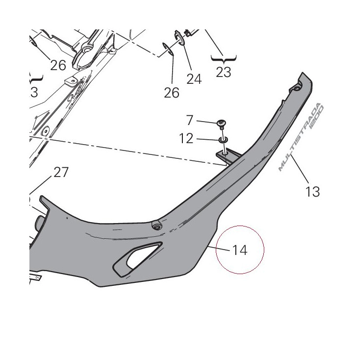Cover frame left red 48226752AA