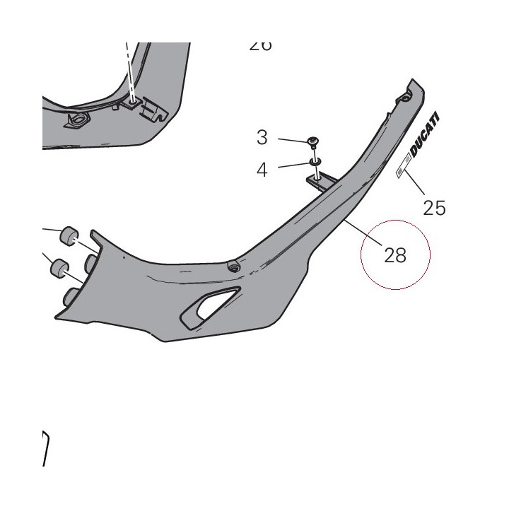 Cover frame left white 48226752AB