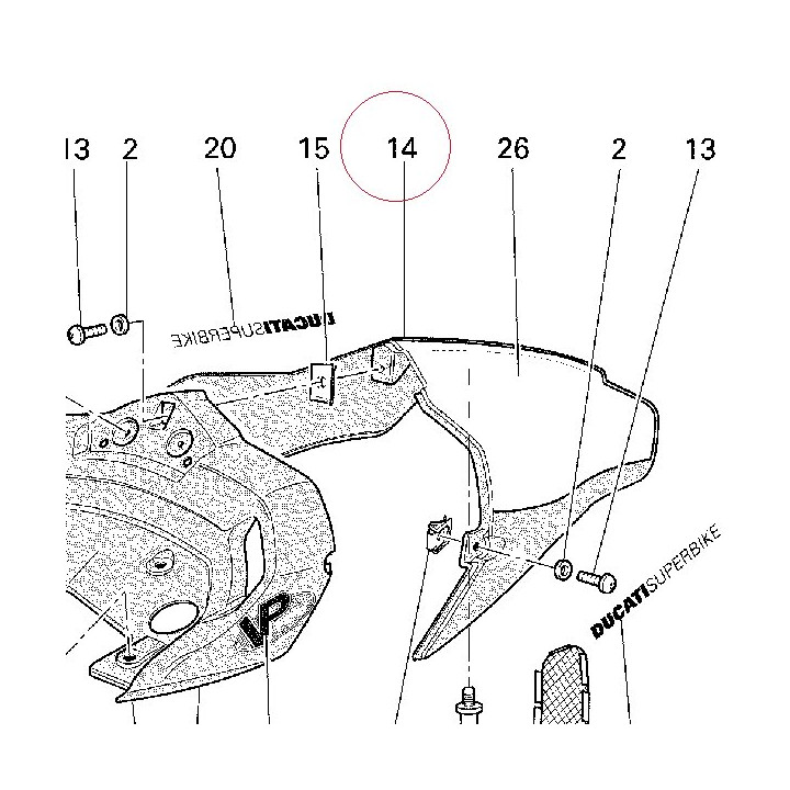 Single-seater tail guard (red) 48310472AA