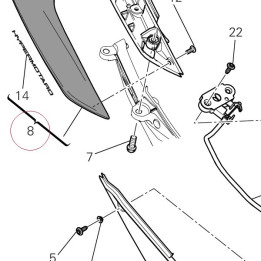 Cover frame right red 483P1771AA