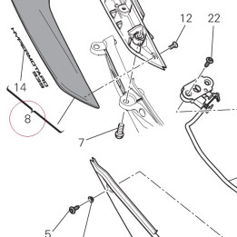 Cover frame right red 483P1771BA