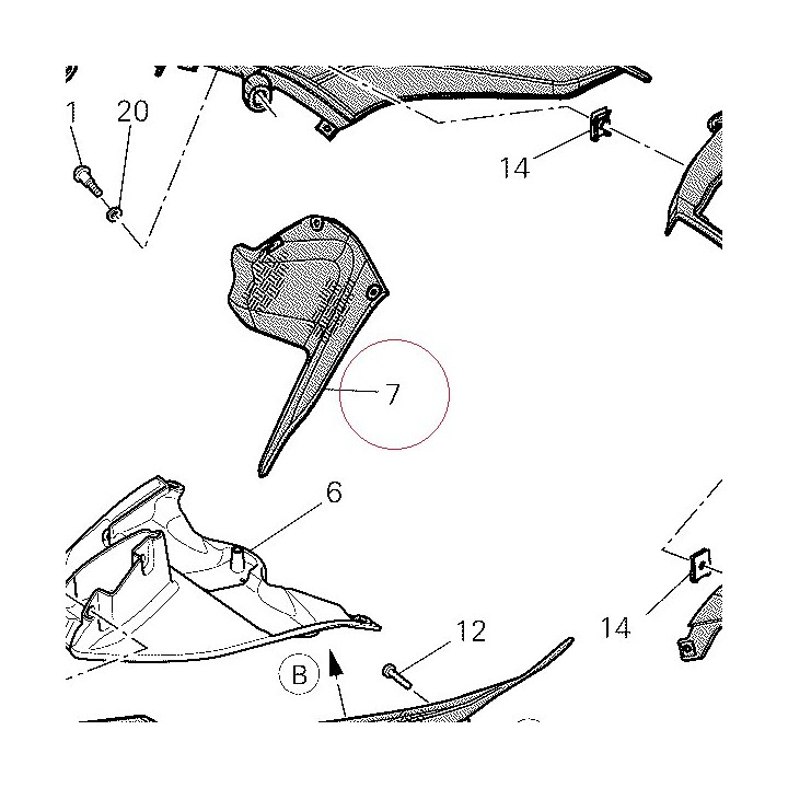 Right air deflector bottom carbon 48410891A