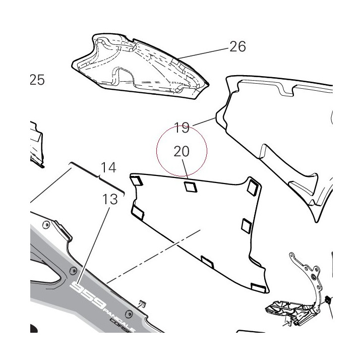 Acoustic insulation panel, right 48611151A