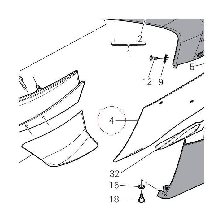 Acoustic insulation panel, left 48611981A