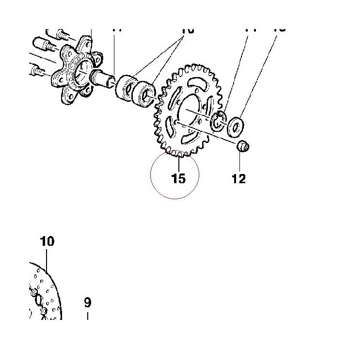 Rear sprocket T43 49410683E