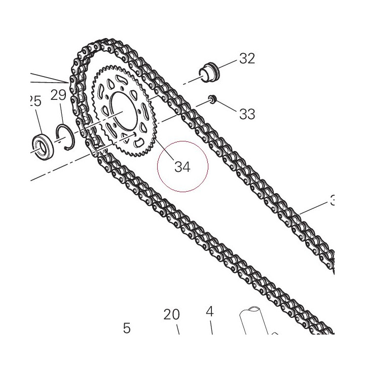 Rear sprocket T38 49411861AA