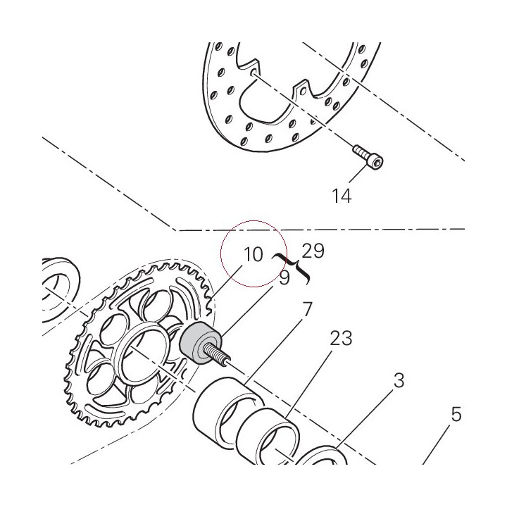 Rear sprocket 39T 49421381A