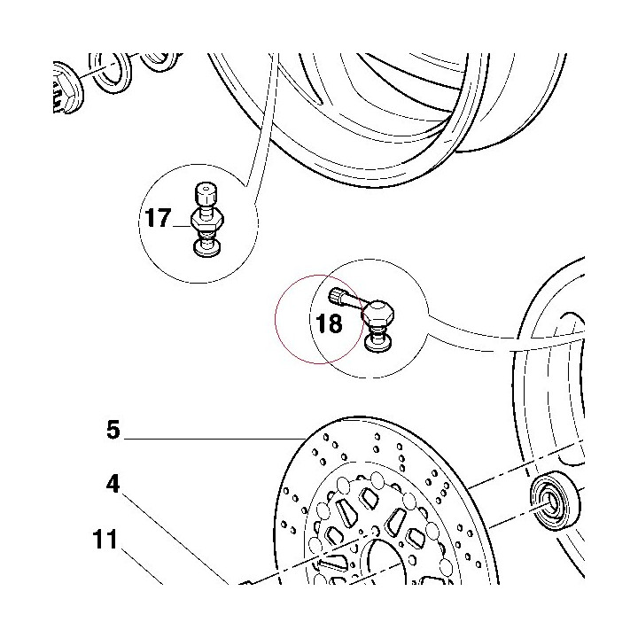 Valve, tubeless tire 49720011A