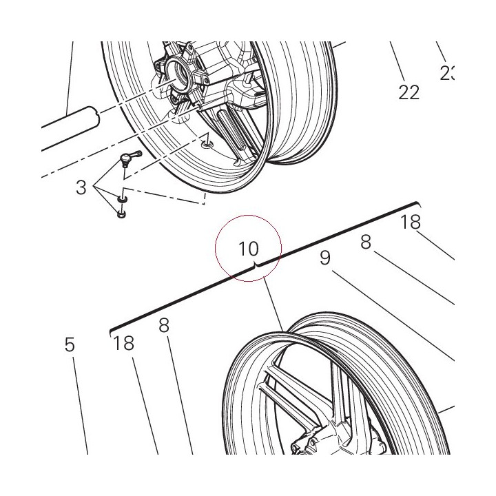 Front wheel rim 50121811AB