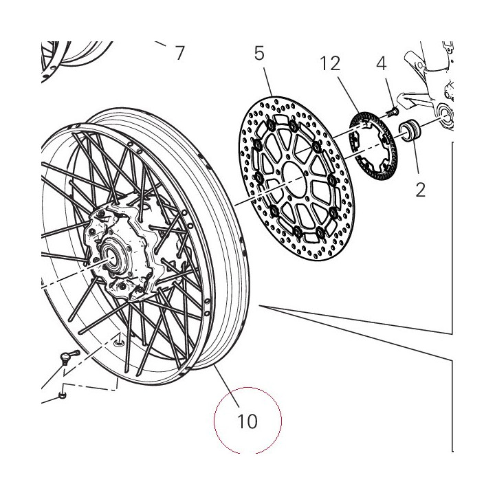 Front wheel rim 50122512AB