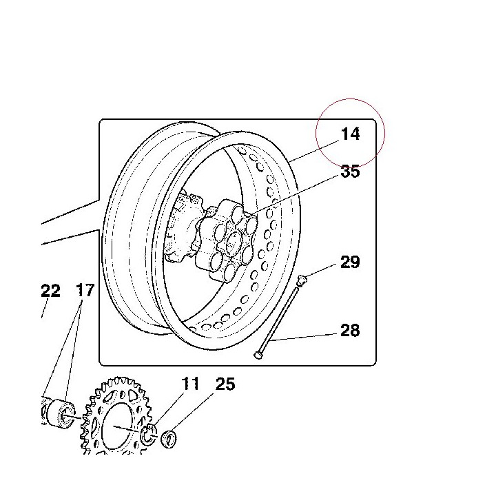 Rear wheel rim 50211131AX