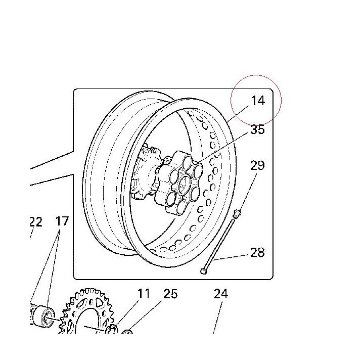 Rear wheel rim 50211141AX