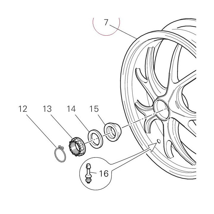 Rear wheel rim 50211332AA