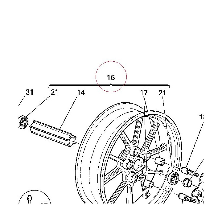 Wheel rear black 50221001AB